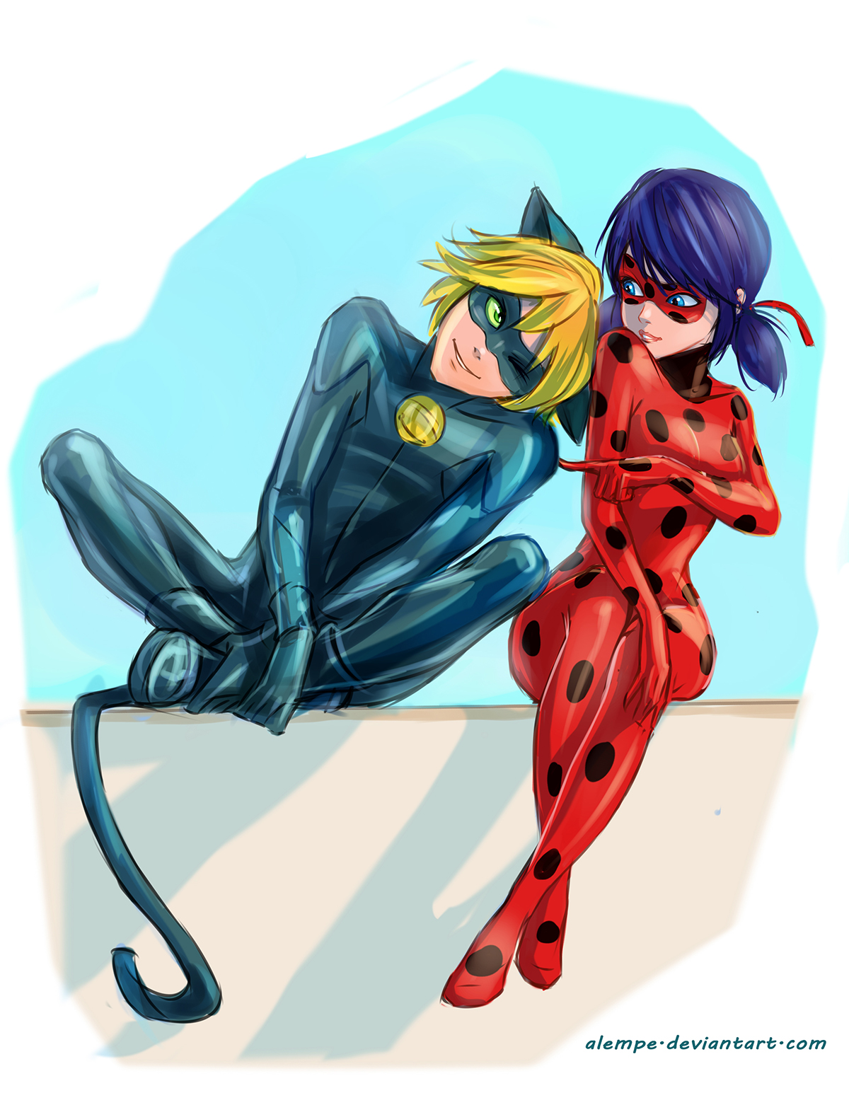 Ladybug and Cat Noir by alempe on DeviantArt
