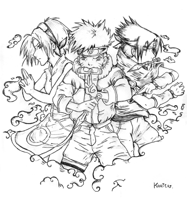 naruto team seven coloring pages - photo #9