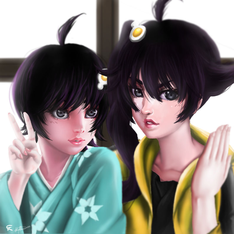 Karen And Tsukihi Araragi The Fire Sisters By Gscratcher On Deviantart