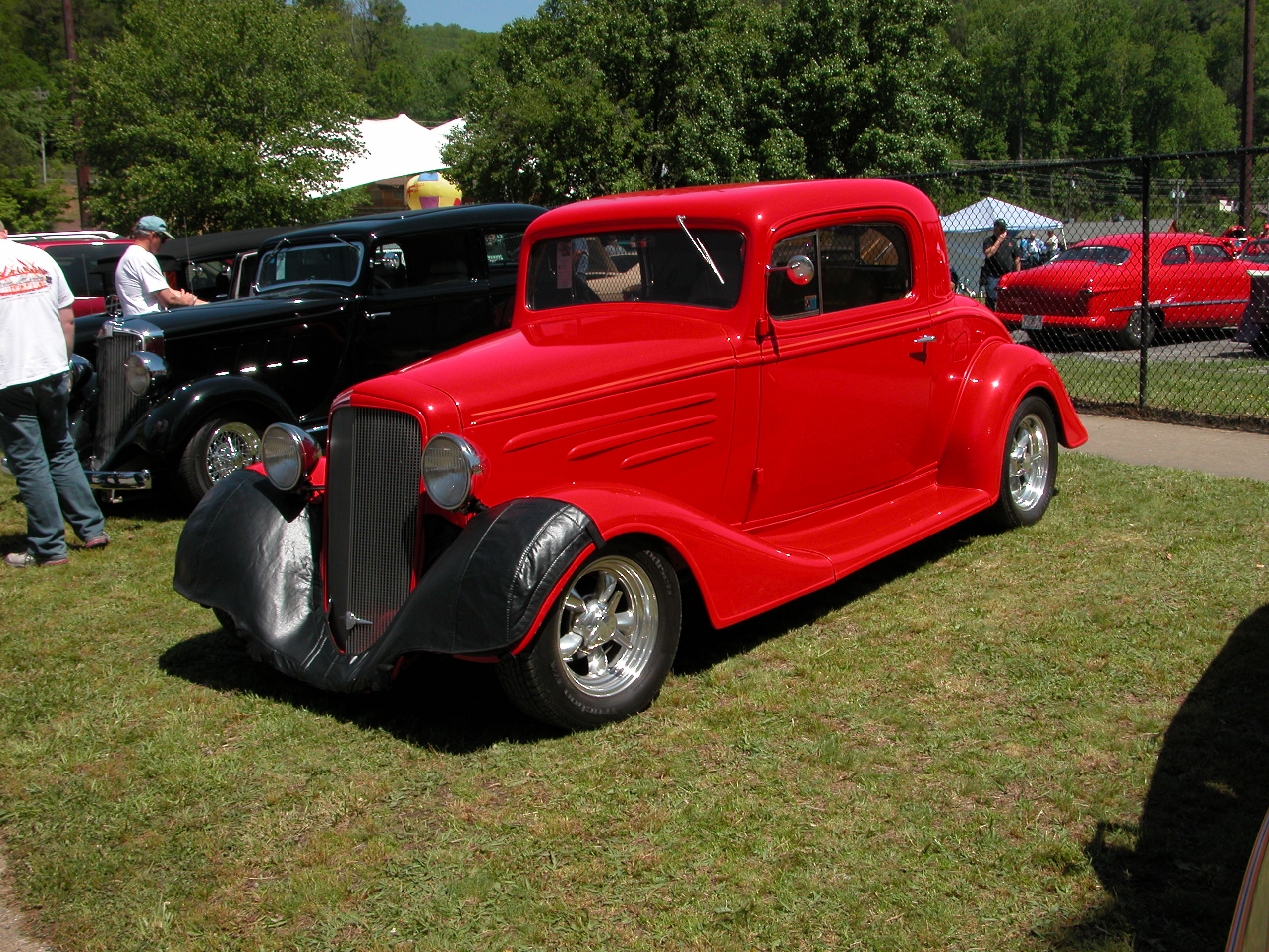 zz top car - 1933 ford couple hot red