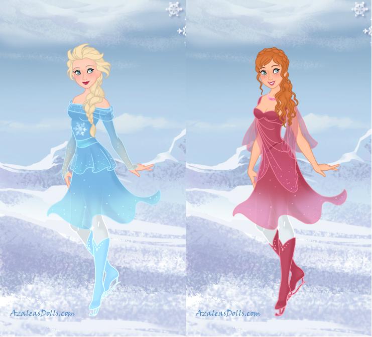 Anna and Elsa - Figure Skaters by IndyGirl89