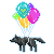 FREE ICON - Balloon Black Wolf by Crazdude