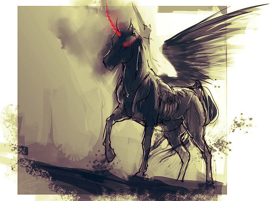 evil unicorn by SilverCoils on DeviantArt