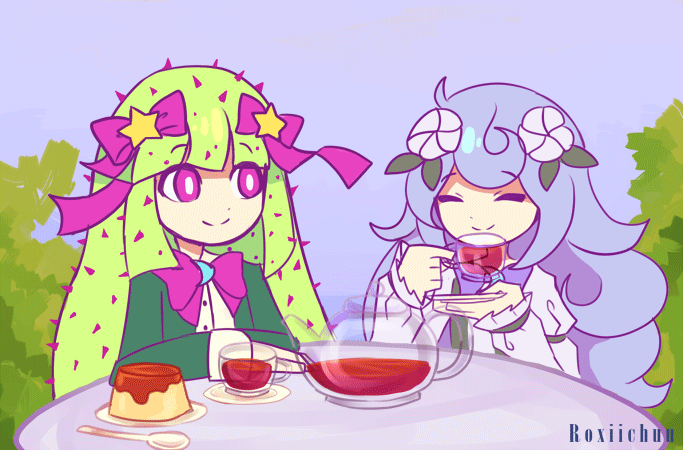 Having Some Tea by Roxiichuu