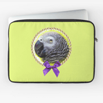African Grey Parrot Realistic Painting Laptop Sleeve