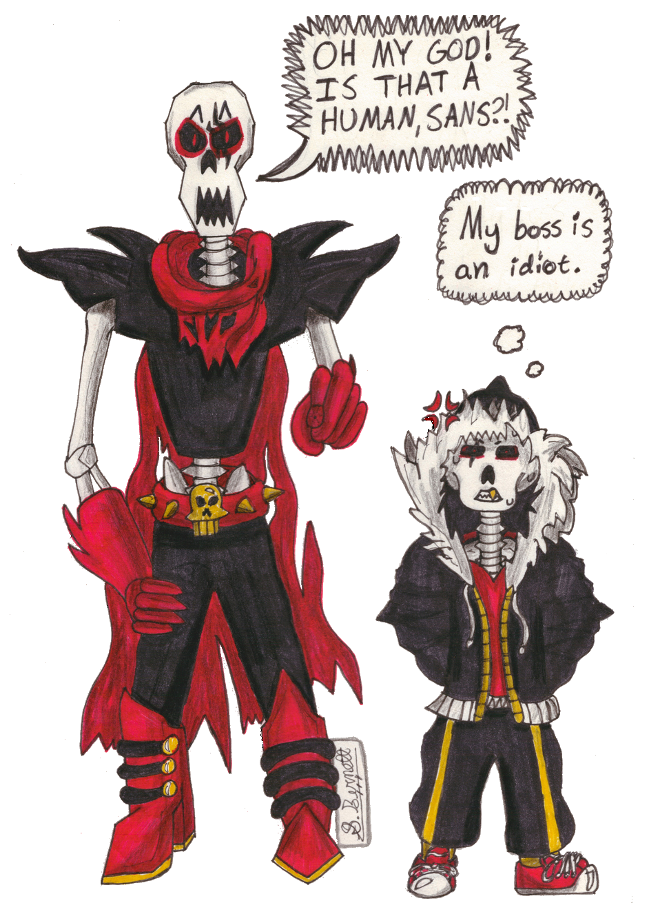'ARE YOU HUMAN?!'--Underfell Papyrus 2016 by GraniteisaRock on DeviantArt
