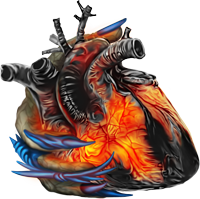 Wraith hand on burning heart 200px by EXOstock