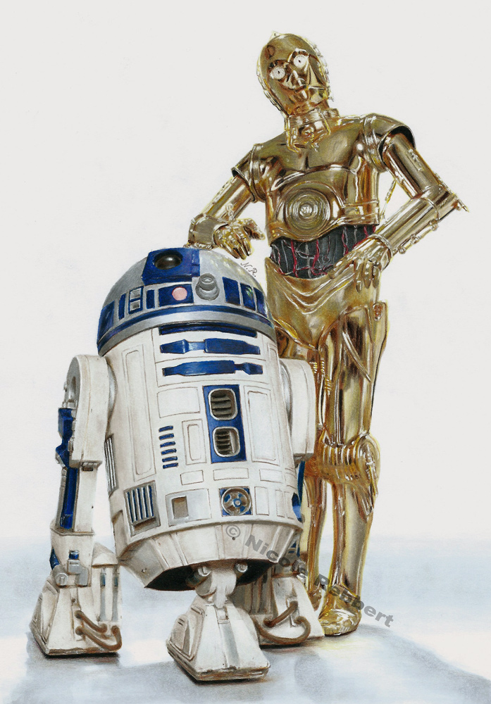 R2d2 And C3po Drawing By Quelchii On Deviantart