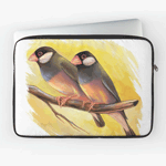 Java Sparrow Finches Realistic Painting Laptop Sleeve
